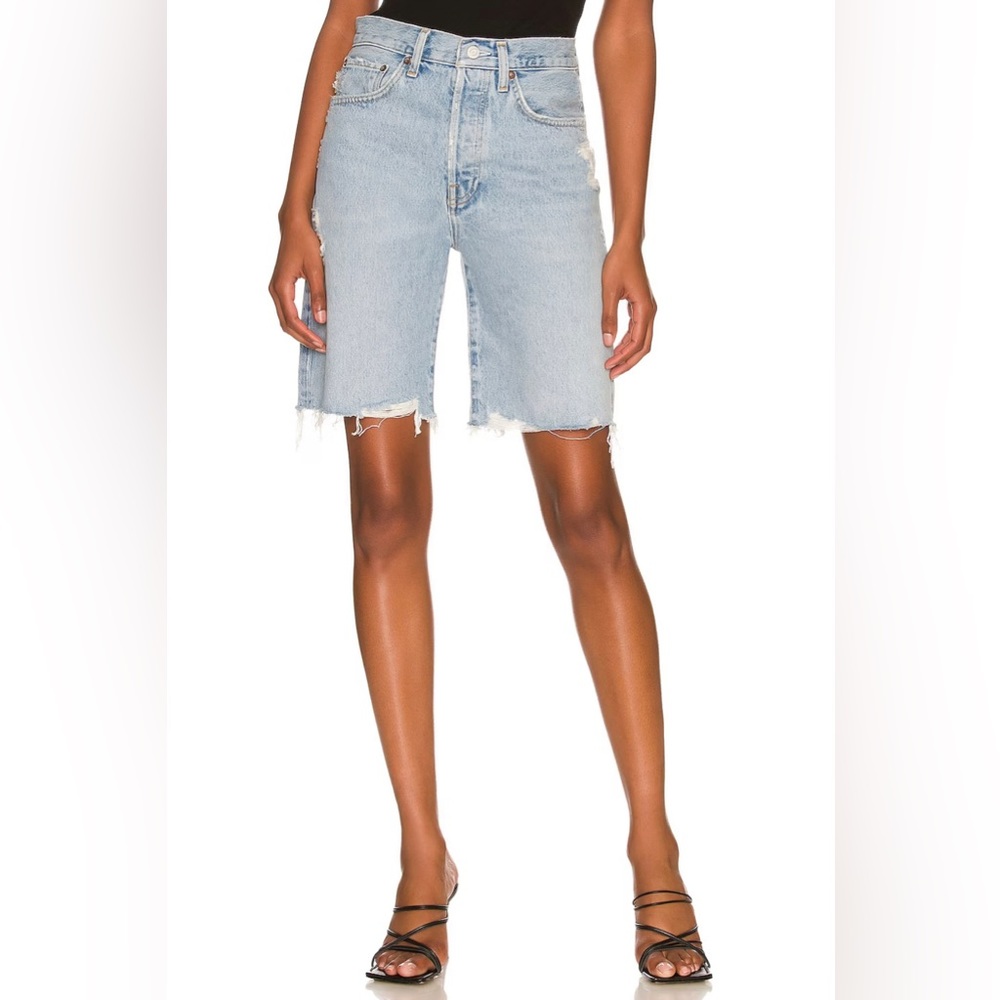 Agolde 90s Pinch Waist Denim Cutoff Shorts - Size 25